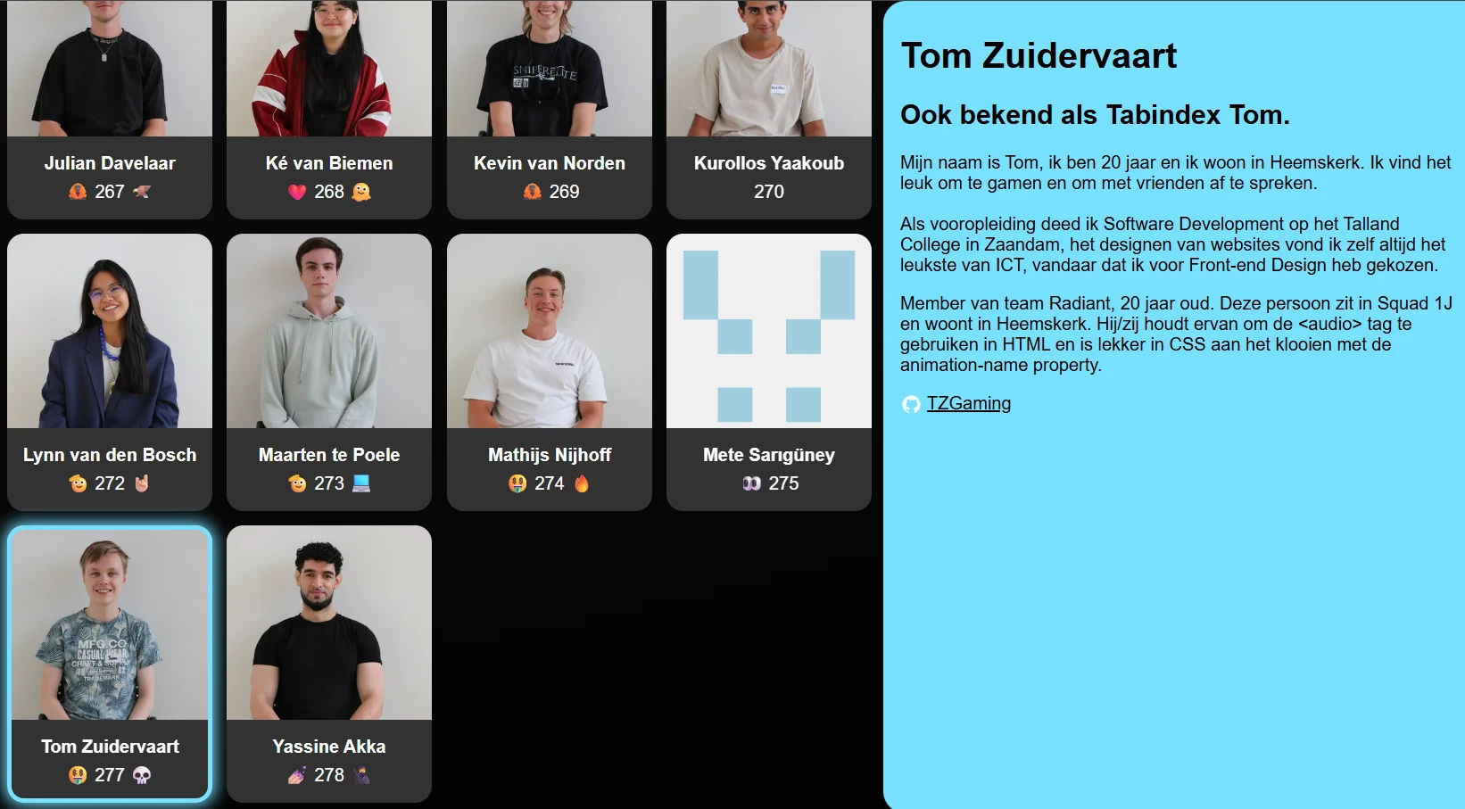 Squad Page